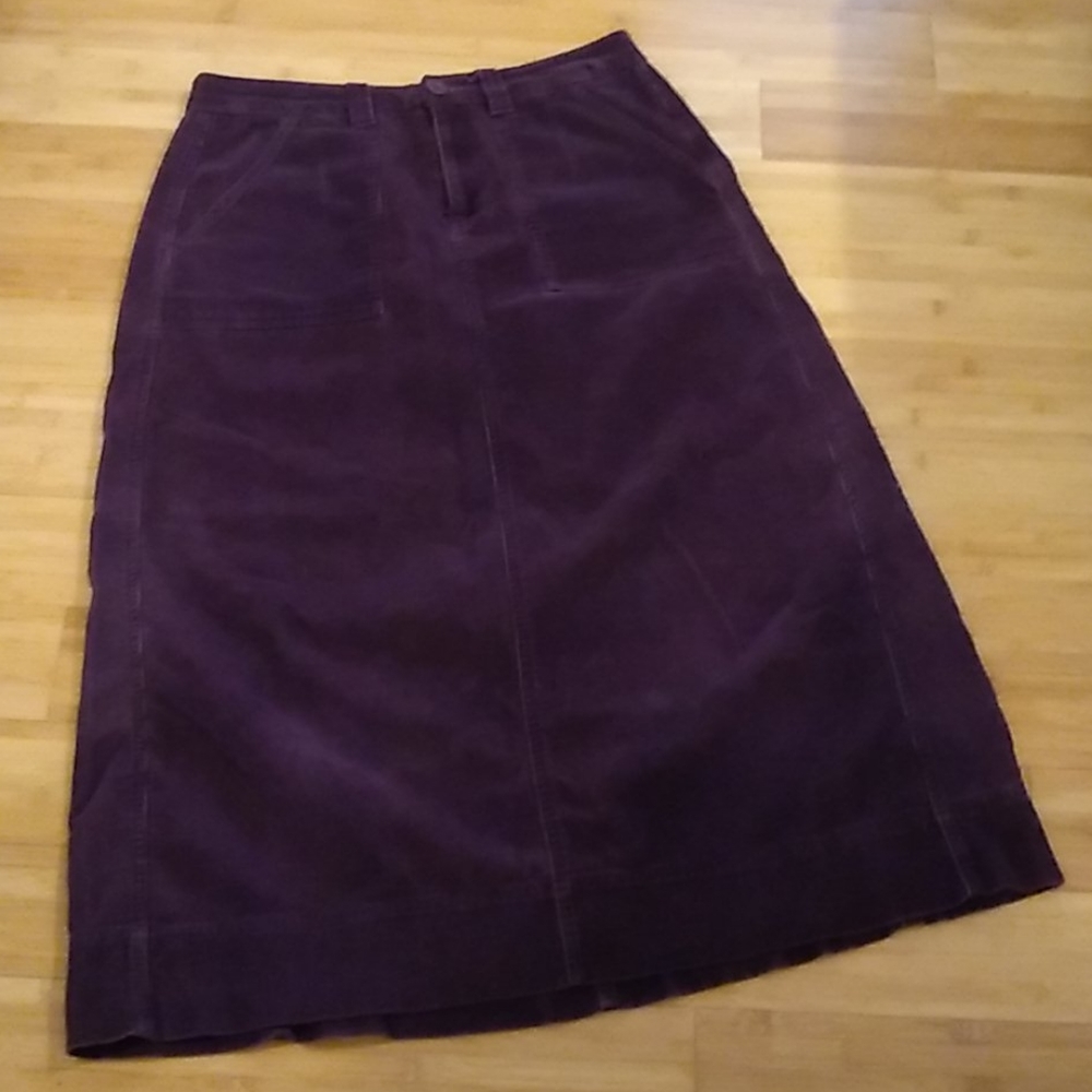 Plum Corduroy Full Length Skirt
